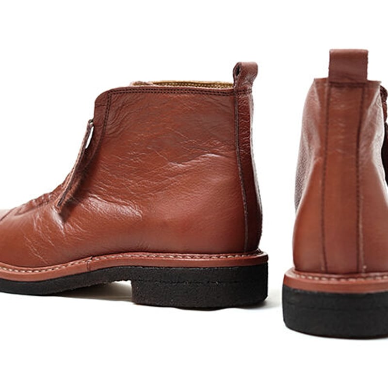 SAYA サヤ 50923Z Red Brown 本革 ジッパーショートブーツ SAYA サヤ 50923Z Red Brown 本革 ジッパーショートブーツ