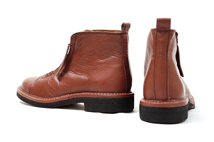 SAYA サヤ 50923Z Red Brown 本革 ジッパーショートブーツ SAYA サヤ 50923Z Red Brown 本革 ジッパーショートブーツ