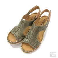 PIKOLINOS W3Z-1775C1 AGUADULCE Green カップインソール 厚底ウェッジソール バックストラップ スペインブランド レディースサンダル【25ss】【正規品】