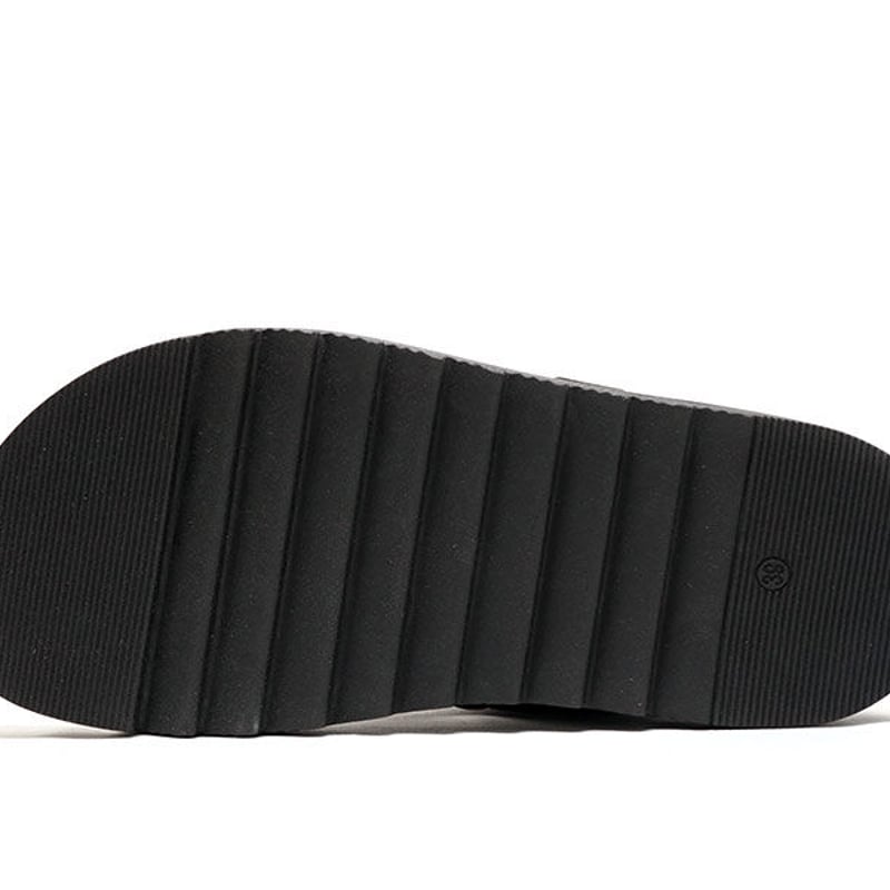 ZEUS ゼウス 22205 Black メンズ レザーサンダル ダブルストラップ