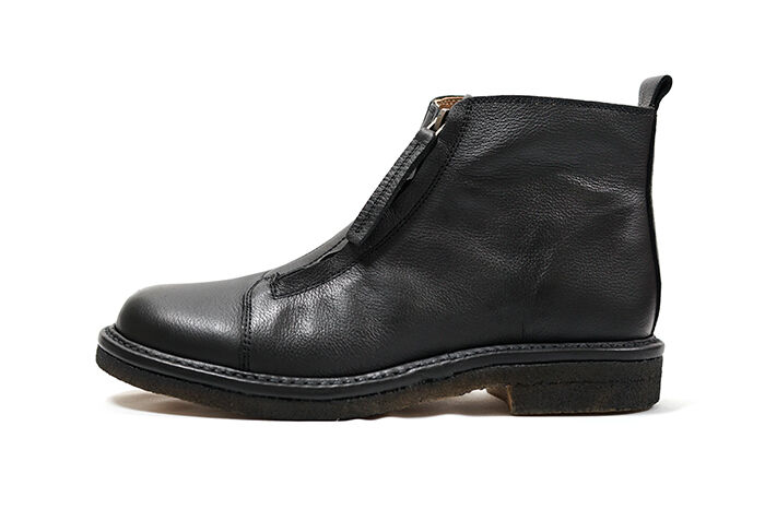 SAYA サヤ 50923Z Black 本革 ジッパーショートブーツ レディース