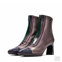 HISPANITAS ヒスパニタス CHI243714 Khaki/C カーキコンビ ショートブーツ センタージップデザイン スペインブランド インポート 【正規取扱品】 【24aw】