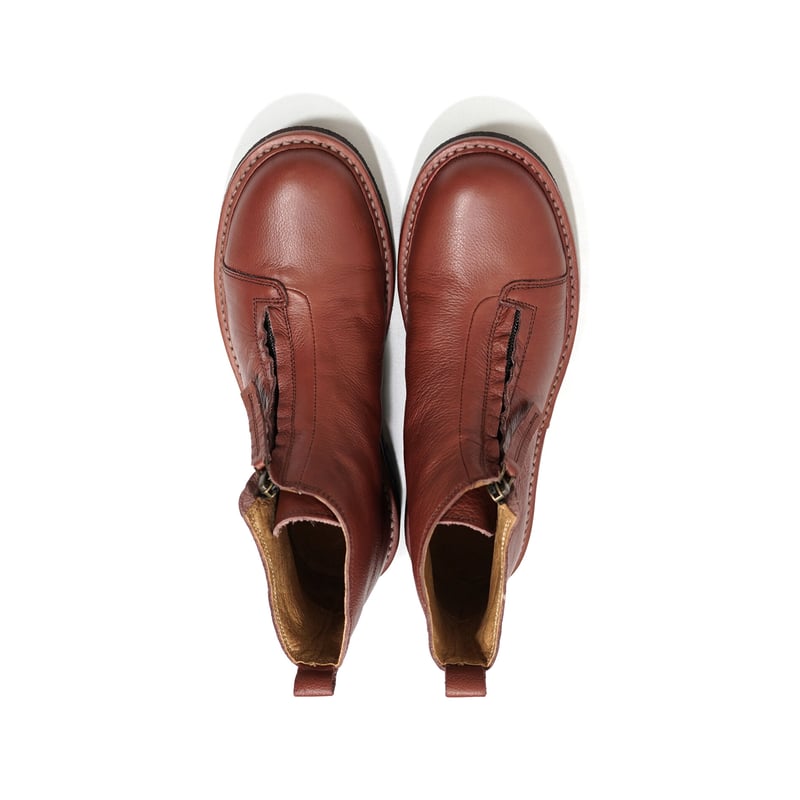 SAYA サヤ 50923Z Red Brown 本革 ジッパーショートブーツ SAYA サヤ 50923Z Red Brown 本革 ジッパーショートブーツ