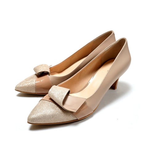 EIZO エイゾー 15235 Light Beige/C 素材コンビパンプス