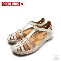 PIKOLINOS ピコリノス 655-0843 アイボリー かかとが隠れるサンダル シームレス ベルクロ ストラップサンダル