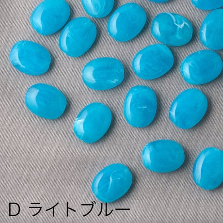 マーブルカラービーズ　オーバルフラット