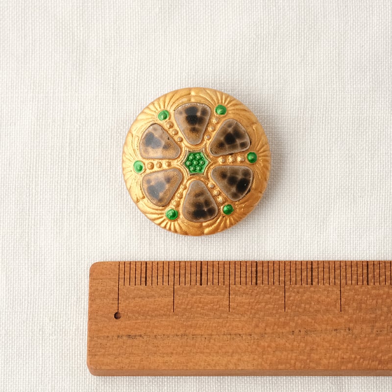 チェコガラスボタン クラシカルデザイン＜丸型26mm＞ | walet