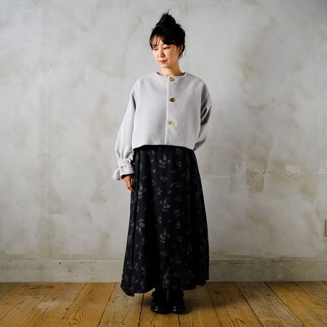冬夜の思ひ no collar wide jacket