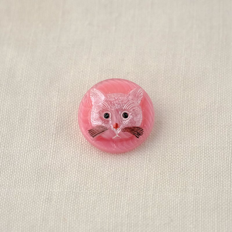 チェコガラスボタン ねこ＜丸型18mm＞ | walet