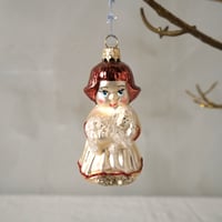 チェコクリスマスオーナメント　女の子とイヌ