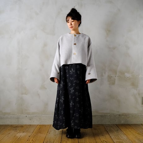 冬夜の思ひ no collar wide jacket