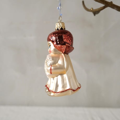 チェコクリスマスオーナメント　女の子とイヌ