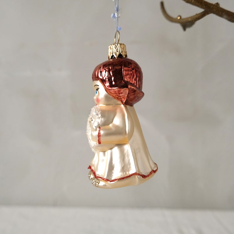 チェコクリスマスオーナメント 女の子とイヌ | walet