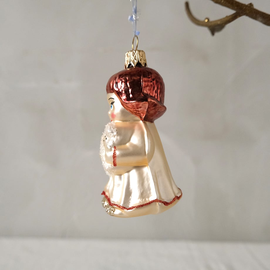 チェコクリスマスオーナメント 女の子とイヌ | walet