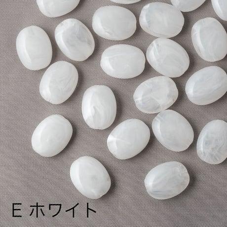 マーブルカラービーズ　オーバルフラット