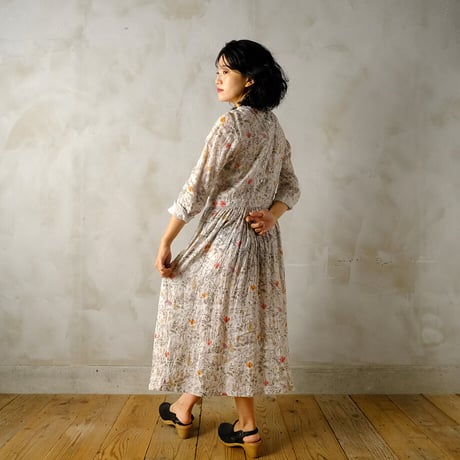 優しき庭 gather one-piece dress