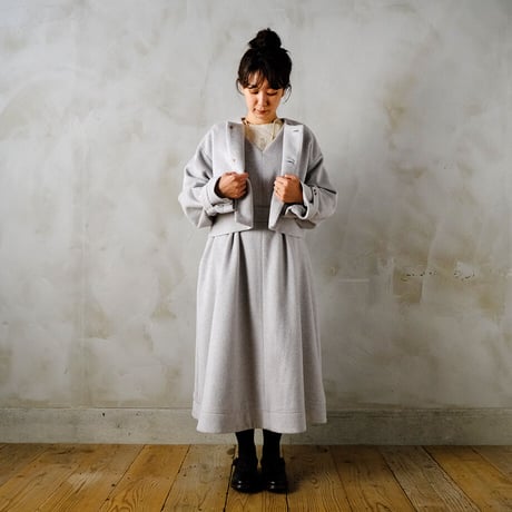 冬夜の思ひ no collar wide jacket