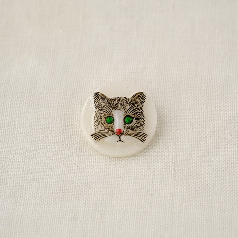 チェコガラスボタン ねこ＜丸型18mm＞ | walet