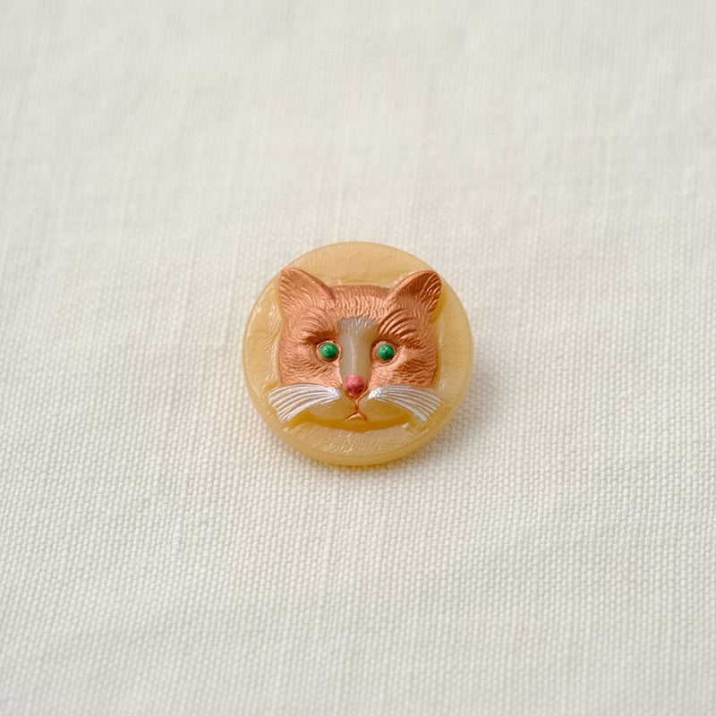 チェコガラスボタン ねこ＜丸型18mm＞ | walet