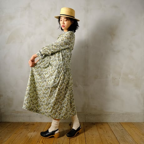 月にぬれた花 drop waist dress