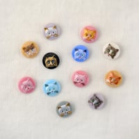 チェコガラスボタン　ねこ＜丸型22mm＞