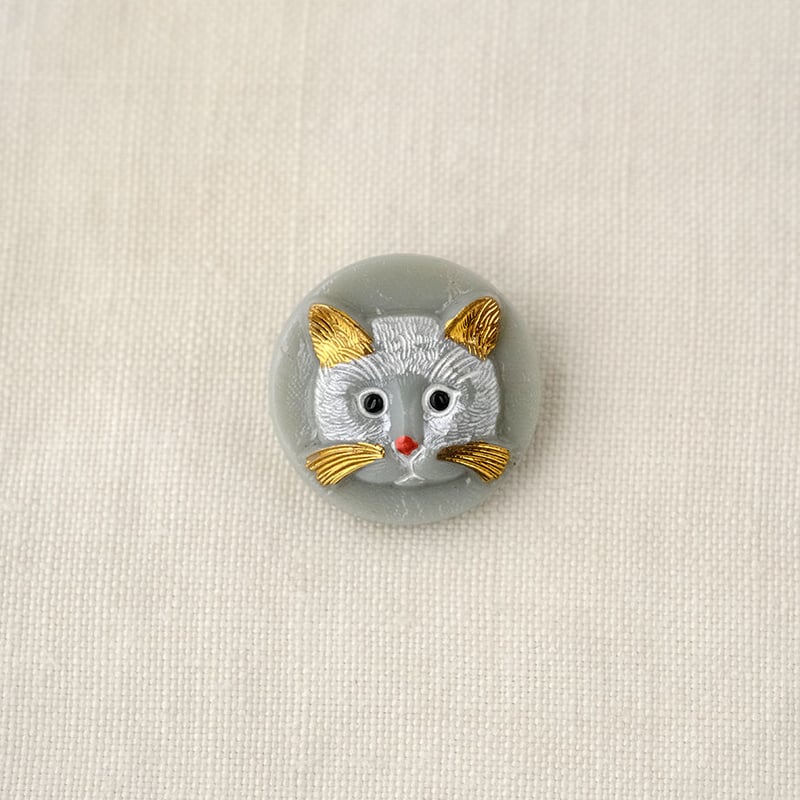 チェコガラスボタン ねこ＜丸型18mm＞ | walet