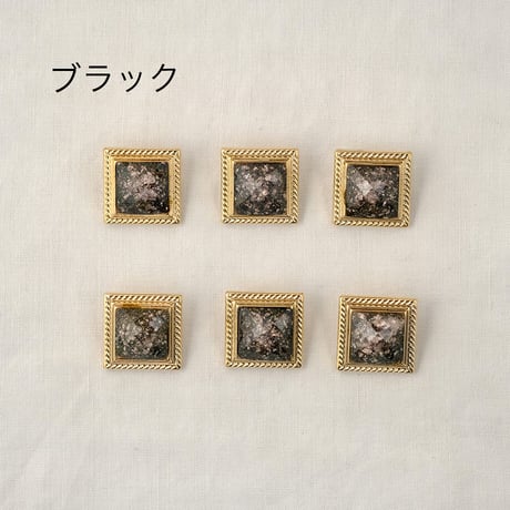 スクエアフレーム　天然石風キラキラボタン