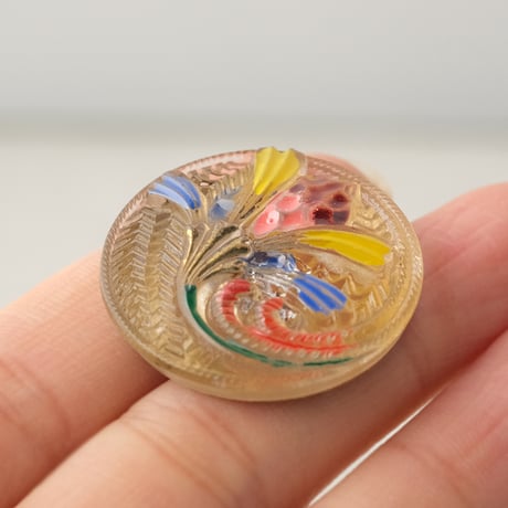 チェコガラスボタン　花束＜丸型26mm＞