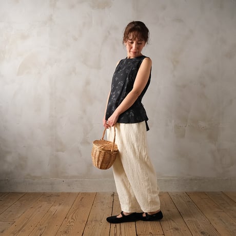 単純なる風景 Elastic waist wrap pants