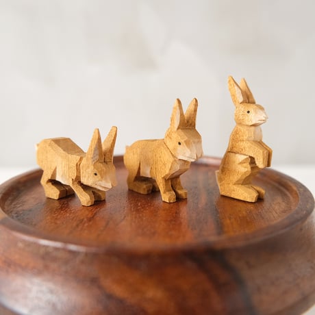 ドイツ工芸品　ウサギ3匹Set