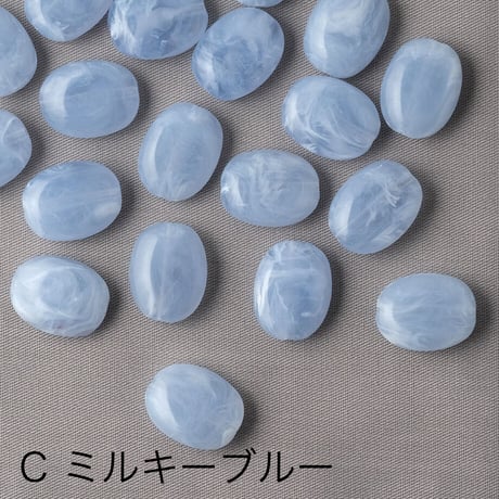 マーブルカラービーズ　オーバルフラット