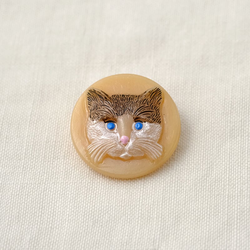 チェコガラスボタン ねこ＜丸型22mm＞ | walet