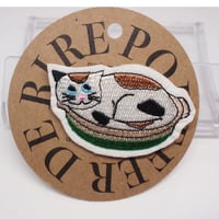 poufferderire　猫鍋ワッペンバッジ　ブローチ