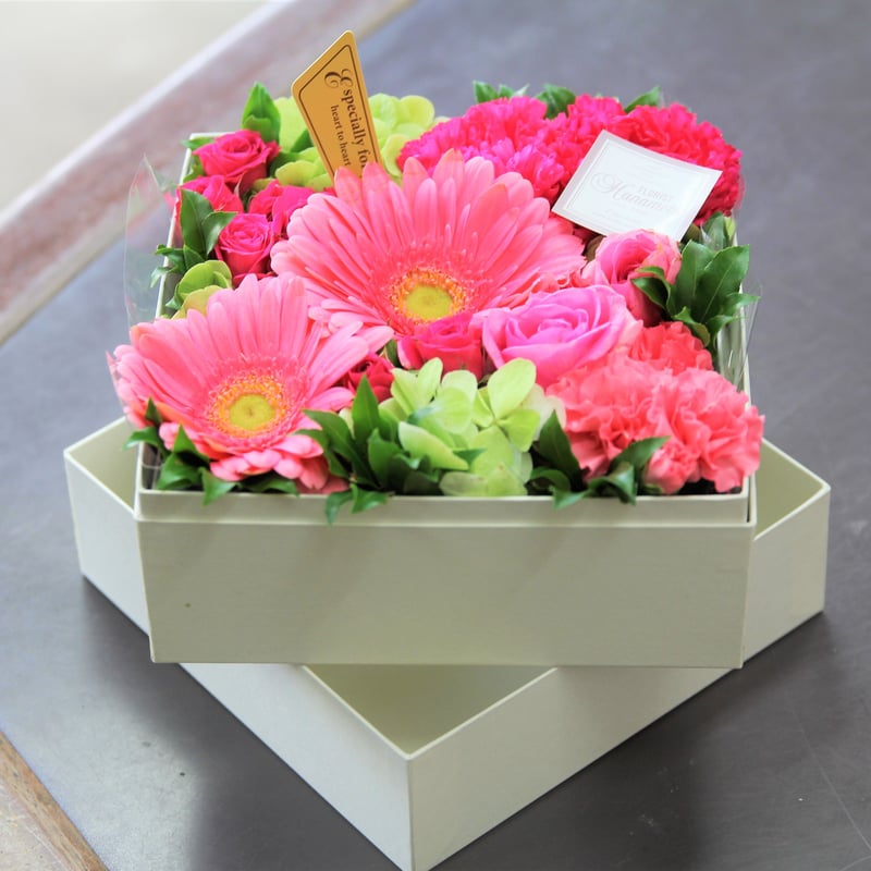 ボックスフラワー(ピンク) | florist hanamoto