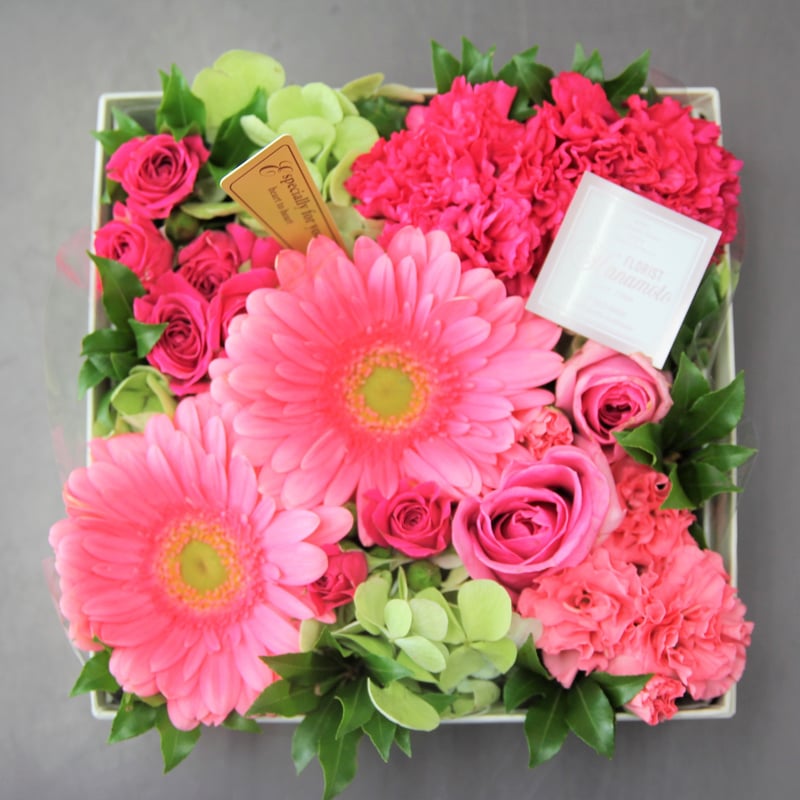 ボックスフラワー(ピンク) | florist hanamoto