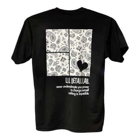 Lil Detail lab.【 2025 ドライメッシュ Tシャツ 】  ホワイトシャツ×ブラックプリント