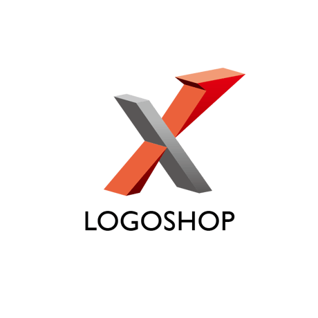 立体タイプX｜アルファベット・X・立体・矢印・上昇・向上・IT・インターネット・ネットサービス・テクノロジー・AI・情報・産業・設備・工業・コンサルタント・士業