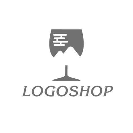 和モダンワイン｜ワイン・グラス・山・雲・和風・おしゃれ・スマート・シンプル・フード・飲食店・カフェ・物販・小売・製造・ショップ・店舗