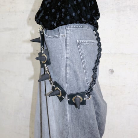 Twist Spike Wallet Chain -Black