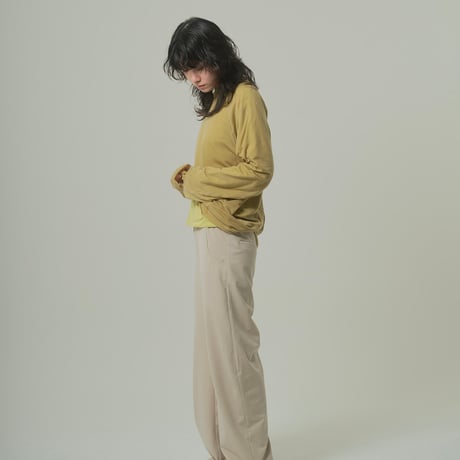 CHASHMERE SILK RAGLAN T-SHIRTS (カーキ)