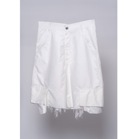 respect JINRUI nylon cargo pants(half) WHITE