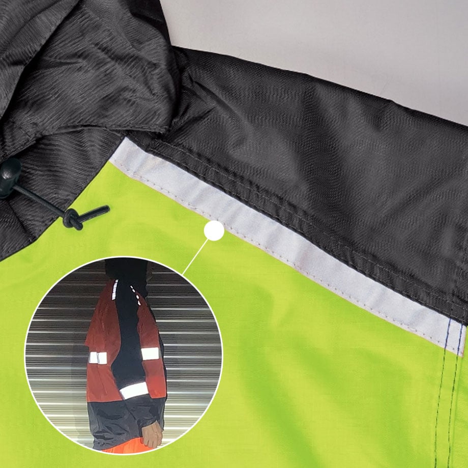 予約商品 レインスーツ 上下セット 高視認タイプ 反射素材 レイン