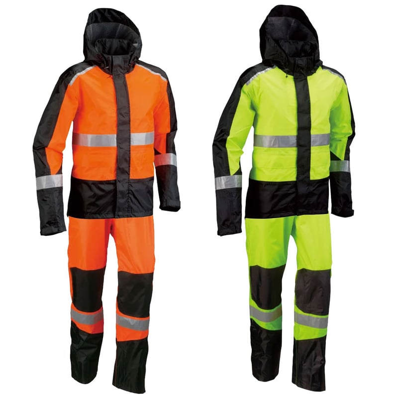 予約商品 レインスーツ 上下セット 高視認タイプ 反射素材 レイン
