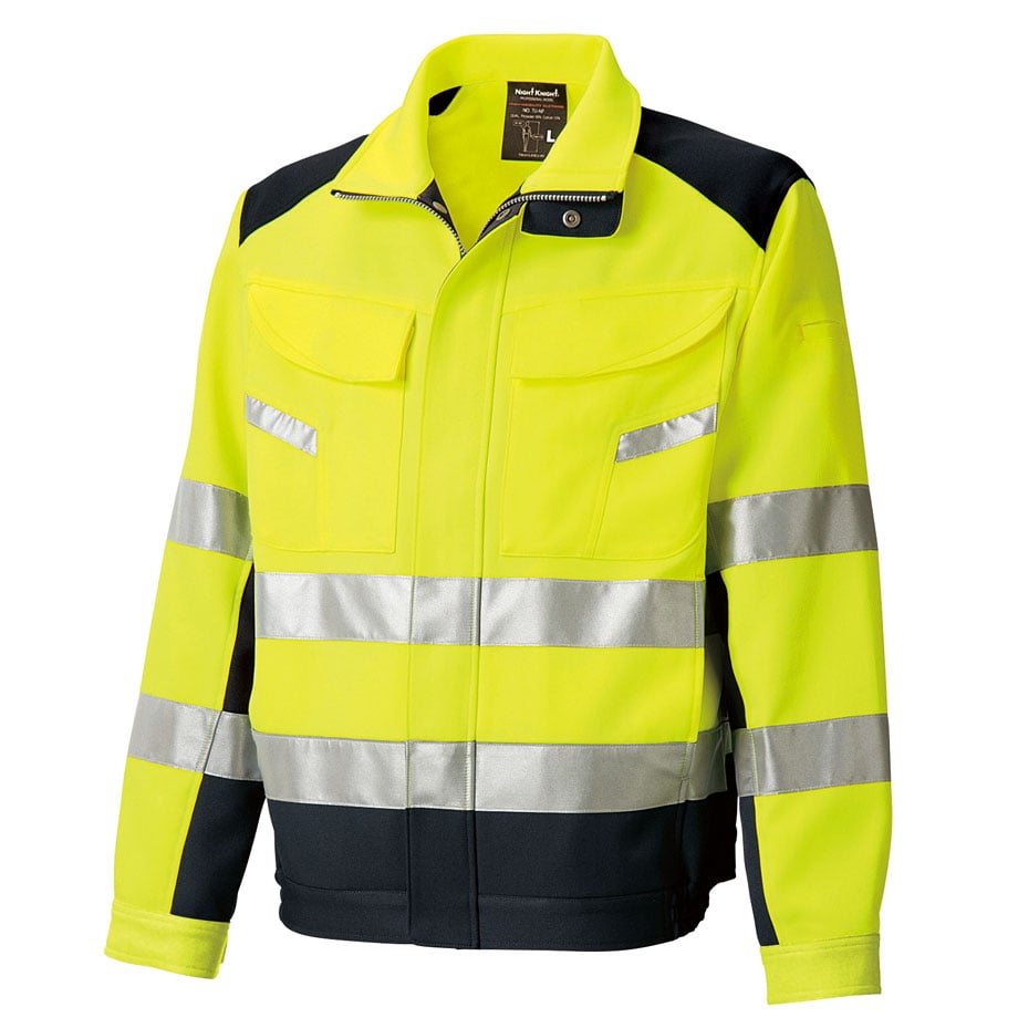 予約商品 高視認性安全ジャケット クラス2 反射素材 長袖 作業服 厚地