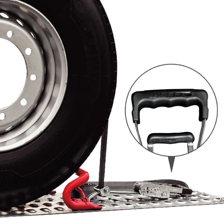 ホイールタイダウン1輪分　HEF3TA-506　耐荷重3t　カバー付き　トレッド面 固縛用品　タイヤ ラッシングベルト