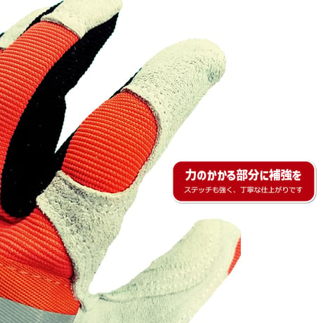 MEC-3118　ワーキンググローブ (反射材付き)　M～XXLサイズまで　ワークグローブ　牛床革　洗濯可能　安全作業手袋　作業用手袋　メカニックグローブ