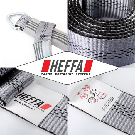 HEF5TT-1.1　スリングベルト　50mm×1M　カバー付き　固縛用品　ベルトスリング　牽引　運搬