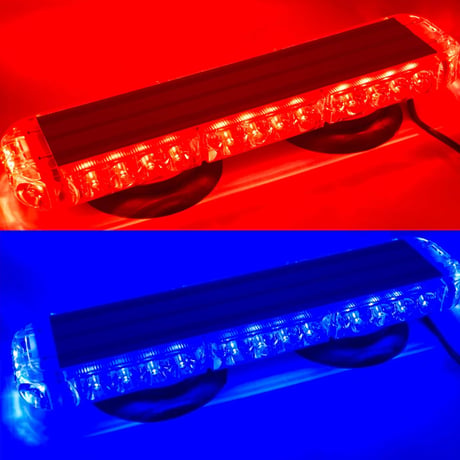バレンズ　ミニLEDライトバー　赤単色/青単色　どちらかをお選びください。　警光灯　警告灯　安全ライト　フラッシュ　フラッシャー
