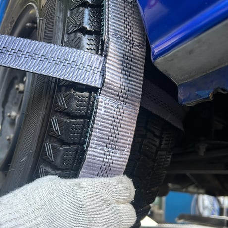 ローダー用 バスケットストラップ　HEF-SBSST-AK　1輪分　ラッシングベルト　ラチェット付き