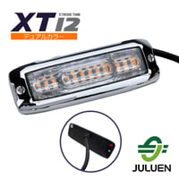 XT12　デュアルLEDカラー　グリル灯　メッキカバー付　フラッシャー　フラッシュライト　警光灯　警告灯　フロント用ライト　色：赤/青